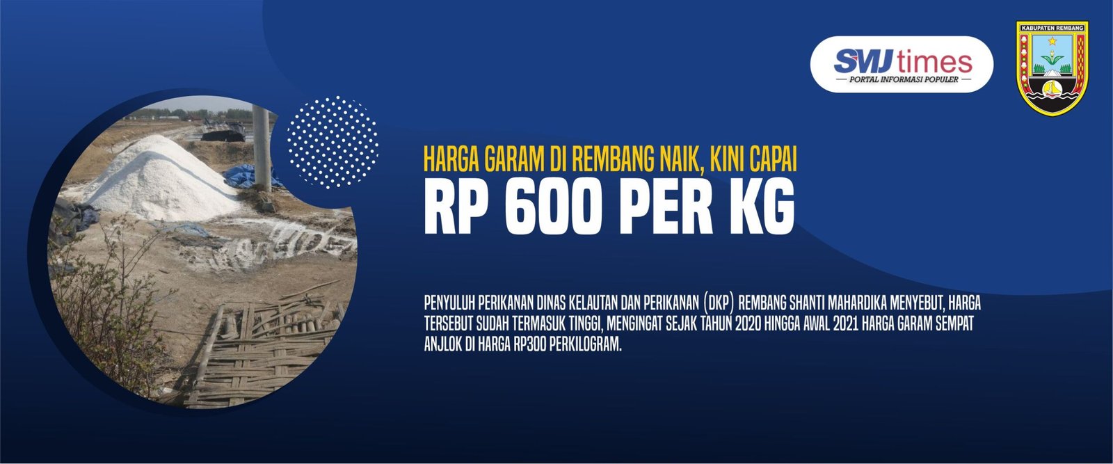 Harga Garam di Rembang Naik, Kini Capai Rp 600 per Kilogram