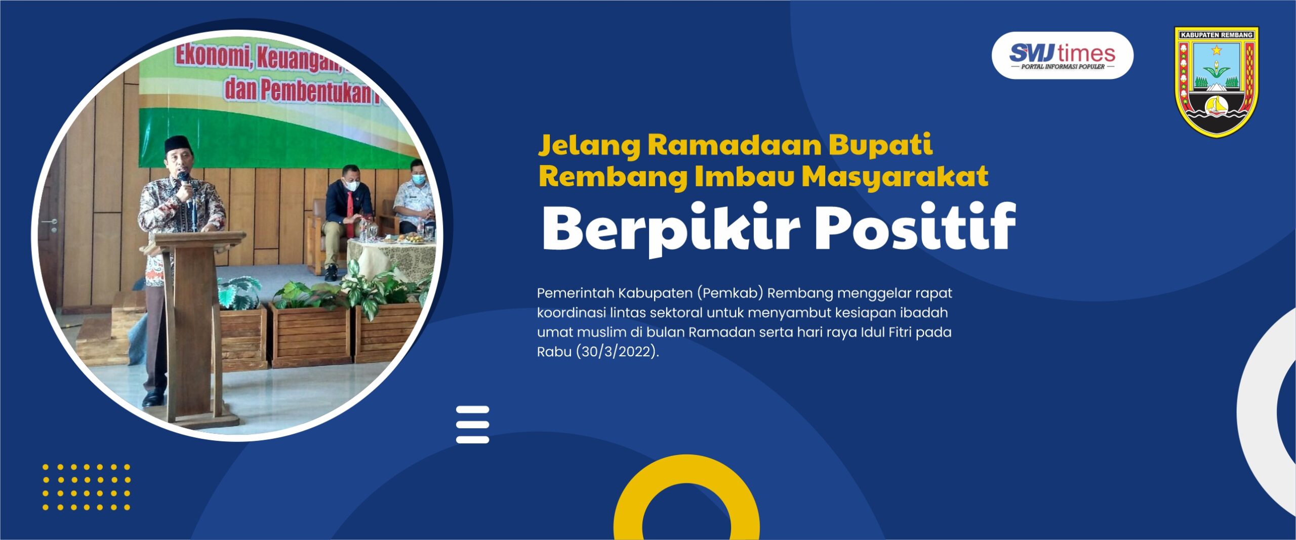 Jelang Ramadan, Bupati Rembang Imbau Masyarakat Berpikir Positif