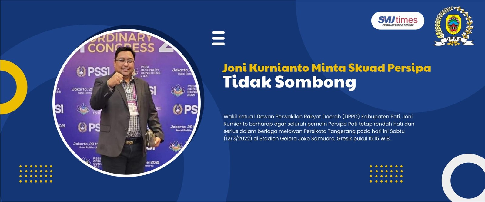 Joni Kurnianto Minta Skuad Persipa Tidak Sombong