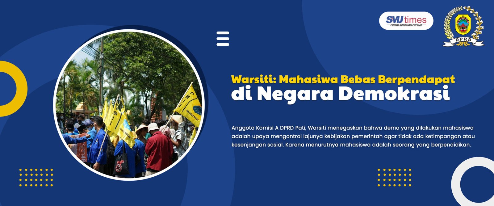 Warsiti Mahasiwa Bebas Berpendapat di Negara Demokrasi