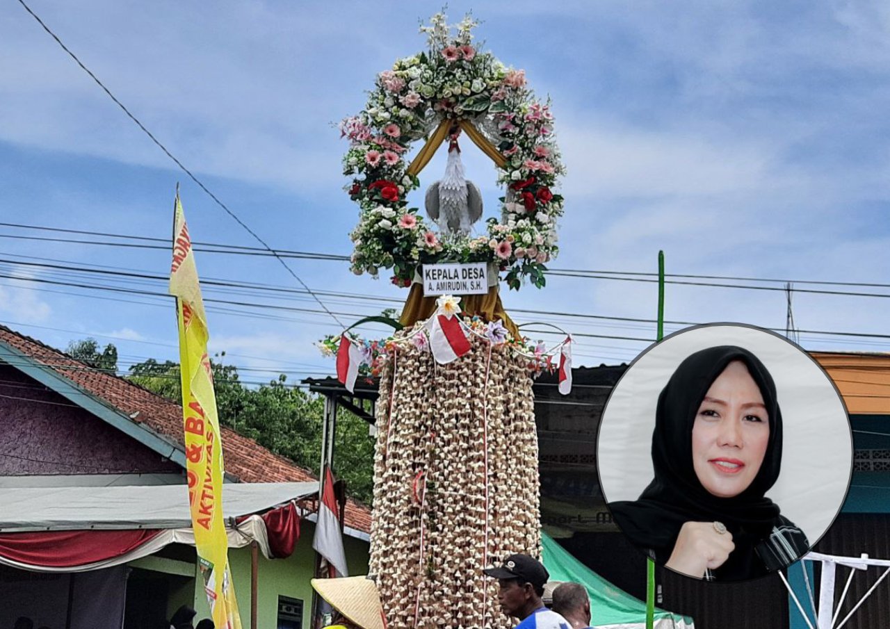 Foto: Gunungan yang dikirab dalam tradisi Meron di Sukolilo/ istimewa